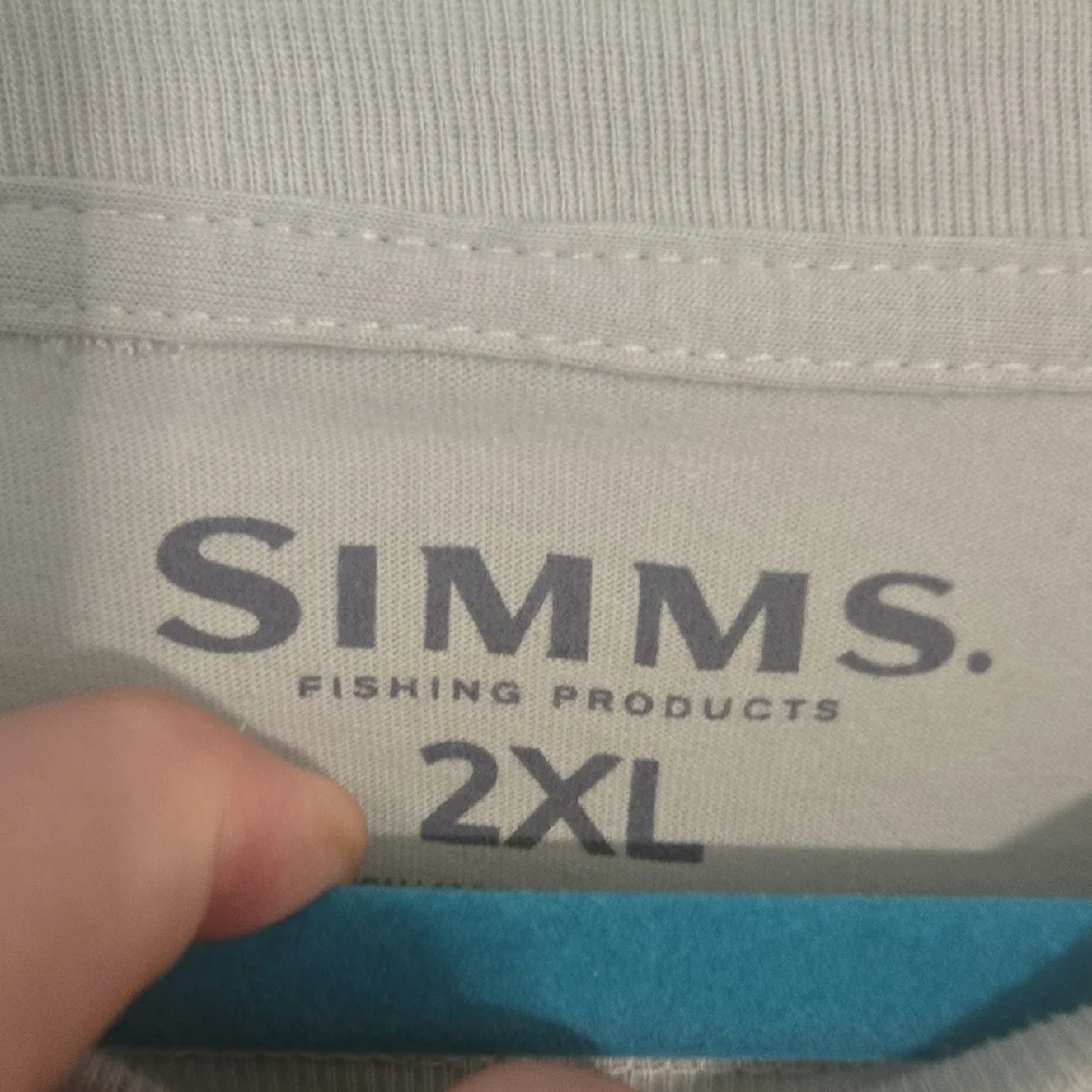 Simms Pale Green Short-Sleeve Graphic Fishing Tee - Picture 3 of 4